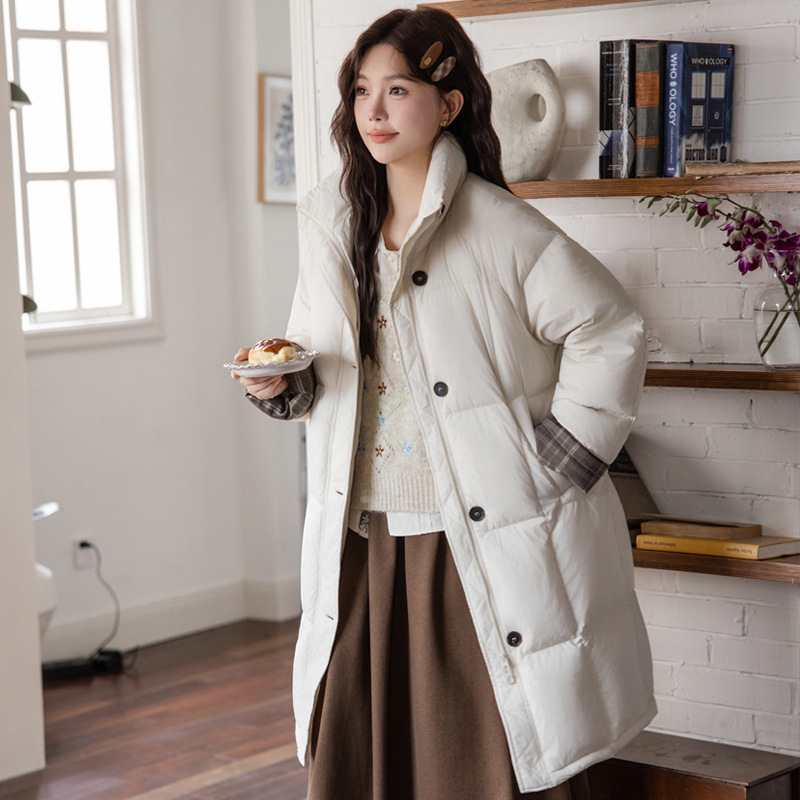 大码中长款过膝羽绒服2025新款女