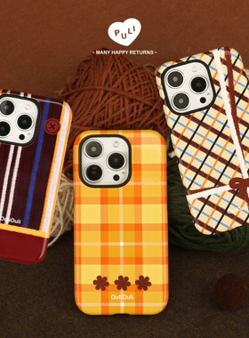 【毛线派对】OuliOuli磁吸手机壳韩国菲林小众风高级感ins风韩式美拉德风情侣复古风iphone17橙色情侣壳圣诞