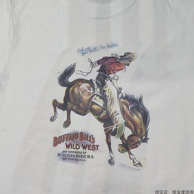 RRL风美式西部牛仔COWBOY短T恤