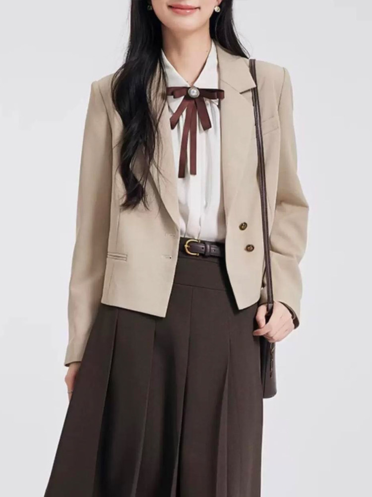 韩系小西服女2026年新款高级感气质小个子西装外套女设计感上衣