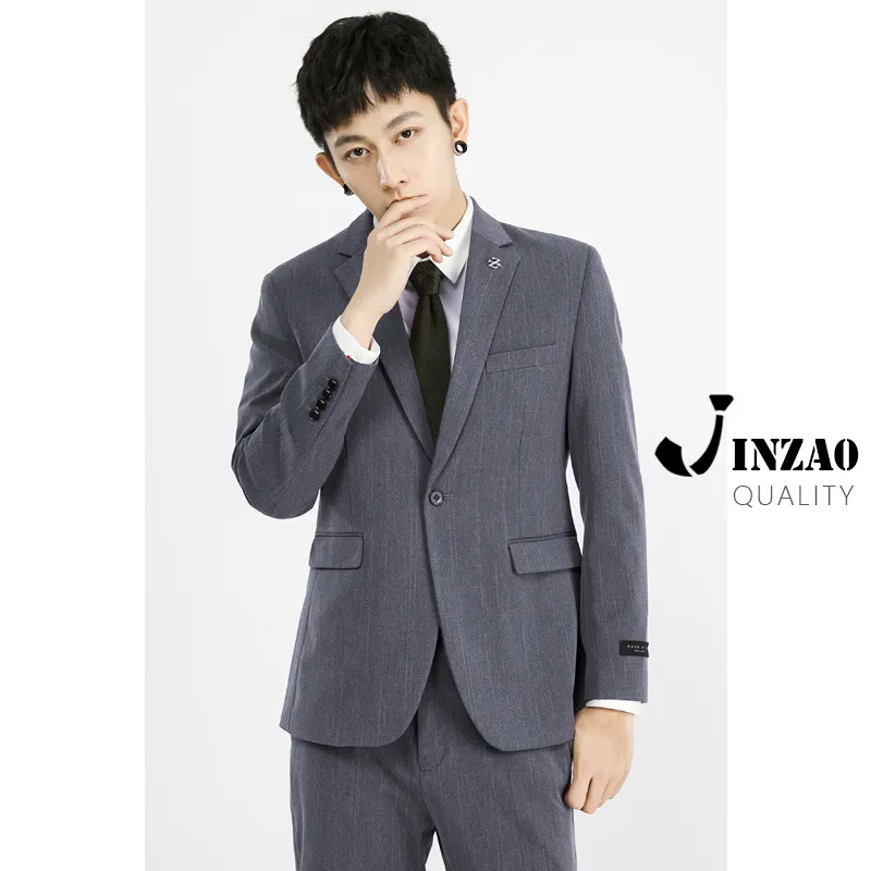 2023春秋西服男套装修身休闲英伦商务职业西装新郎结婚兄弟团礼服