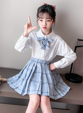 5女童装7连衣裙2025新款秋装套装8学院风9洋气十岁女孩12公主裙子