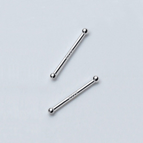 s999纯银养耳棒简约百搭低调小耳棍双头迷你防止耳洞堵塞