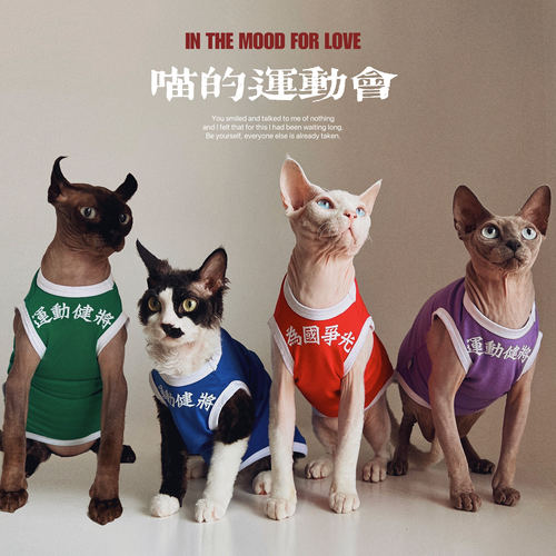 无毛猫星球德文衣服复古背心T恤