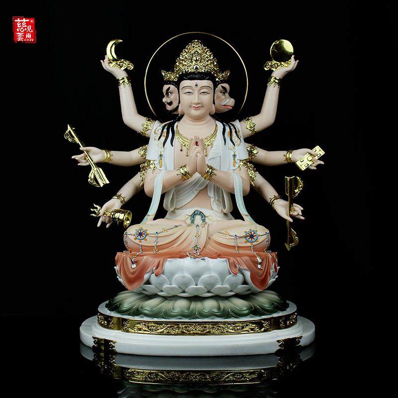 2025年新款仿陶瓷斗母神像斗姆元君像家用客厅家用供奉摆件