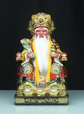新款木雕福德正神土地公香樟木供奉神像摆件龙杖如意佛像大伯公