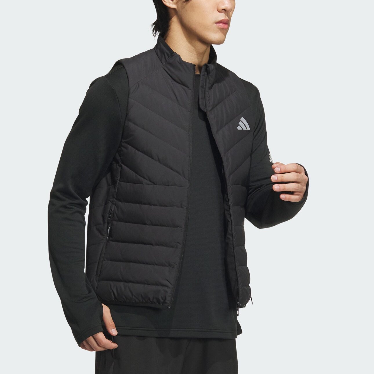 Adidas阿迪达斯冬季运动训练立领马甲防泼水黑色羽绒服外套JW1667