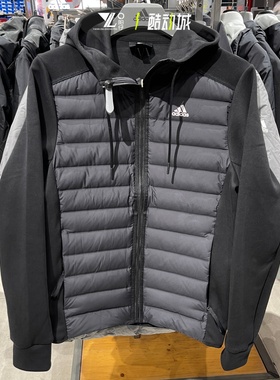 adidas阿迪达斯正品男子拼接棉衣运动训练保暖防风外套夹克KF8762