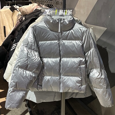 adidas三叶草女亮面保暖羽绒服