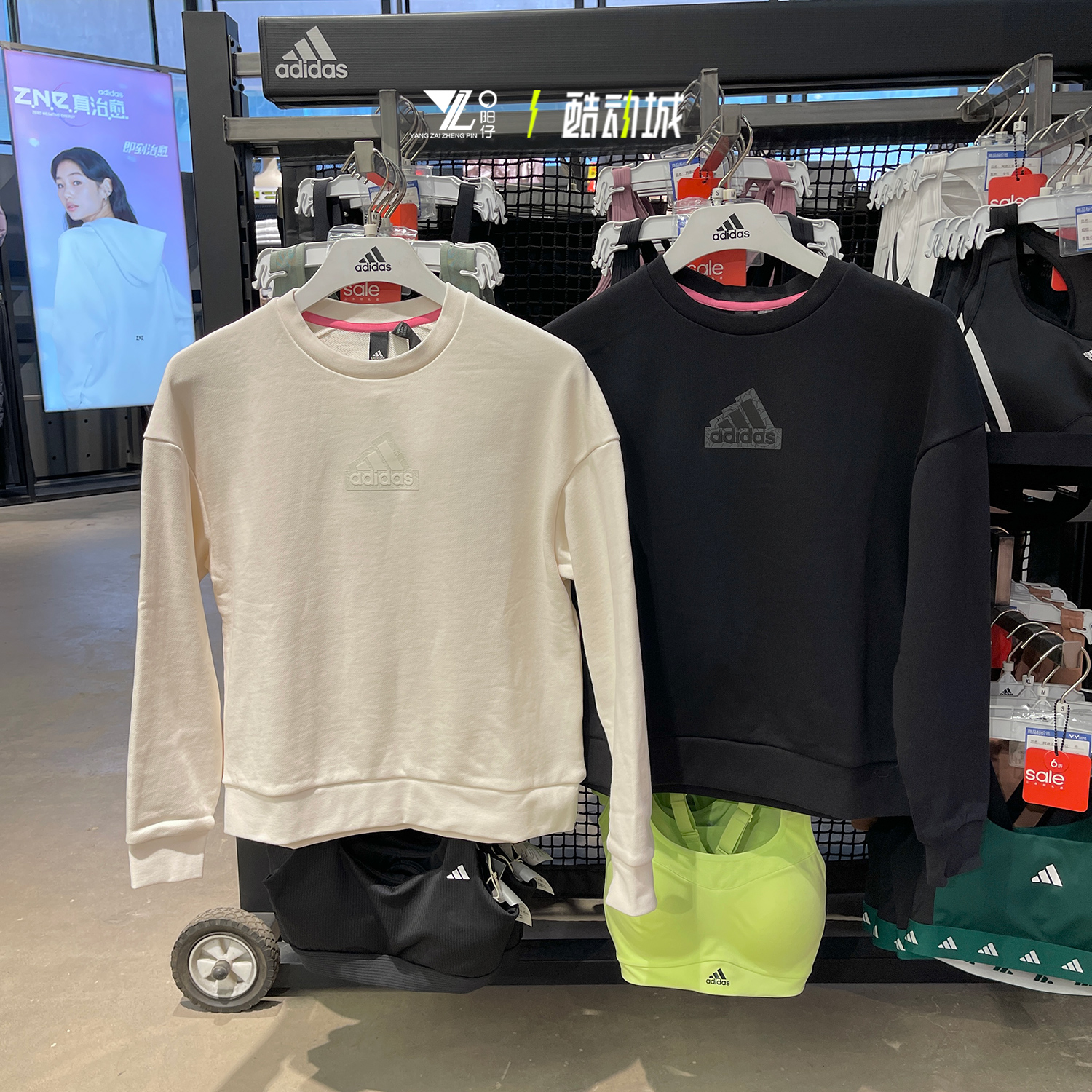 阿迪达斯女运动休闲套头衫卫衣