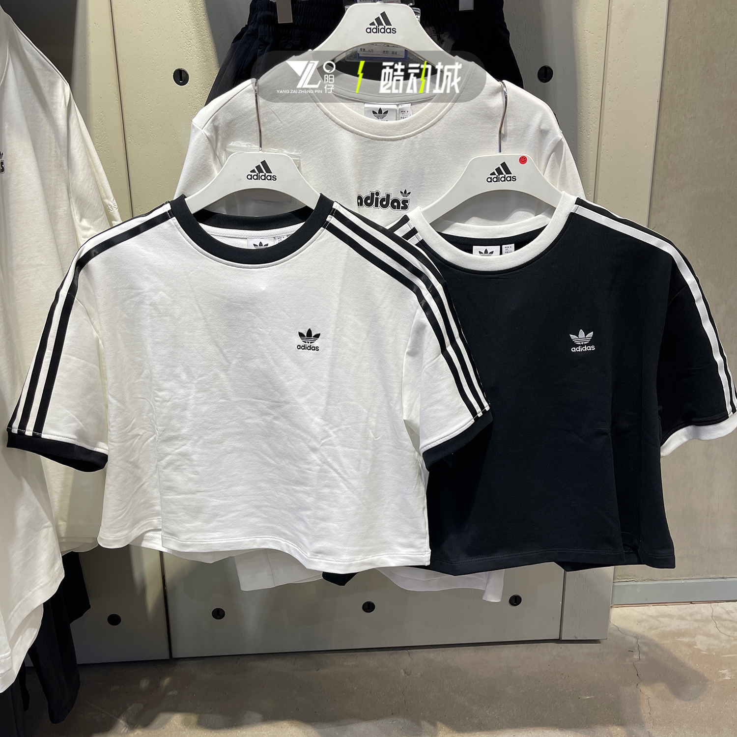 专柜正品Adidas女子简约纯色短袖