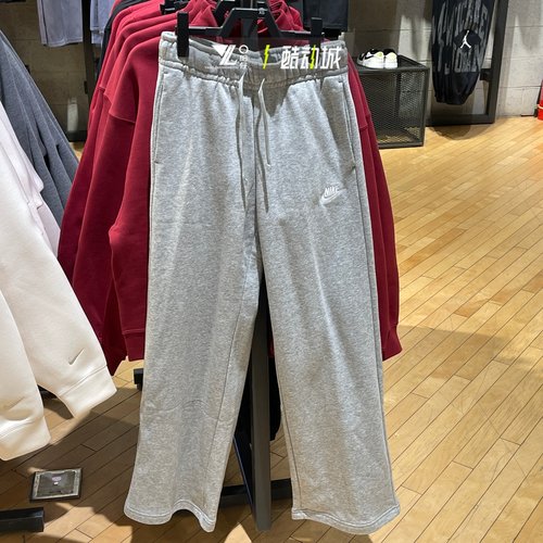 耐克女秋冬加绒宽松阔腿卫裤