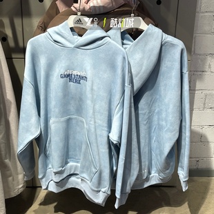 adidas阿迪达斯冬季卫衣男子刺绣加绒保暖做旧宽松套头衫KC2782