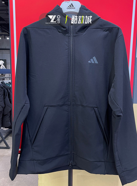 专柜正品Adidas阿迪达斯男子加绒保暖梭织黑色夹克外套IN5607