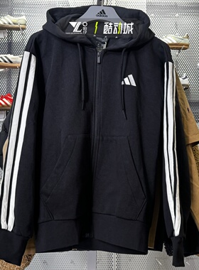 adidas阿迪达斯正品春季外套男子刺绣logo加绒保暖休闲夹克JD1870