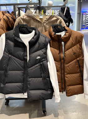 NIKE耐克男子运动休闲保暖背心羽绒立领马甲DV0757DV1136-010-259