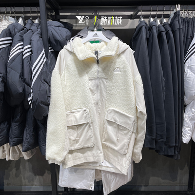 阿迪达斯拉链男款休闲棉服