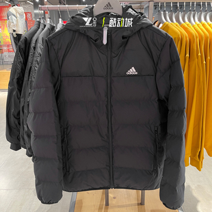 Adidas阿迪达斯男子冬季新款黑色经典款简约保暖羽绒服外套JX1808