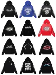 American Hellstar Hoodie Men Women Hellstar Sweatshirt FOG High Street Pullover Hooded Sweatshirt Ins Fashion Oversized Coat