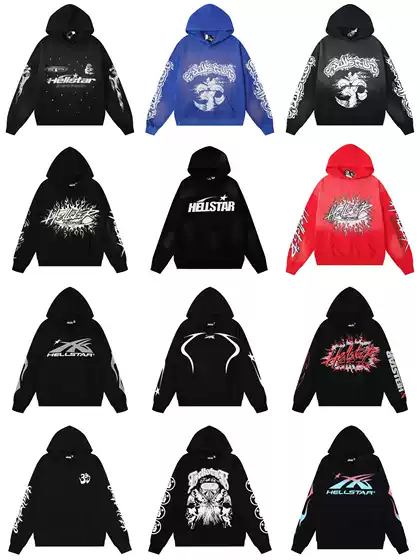 American Hellstar Hoodie Men Women Hellstar Sweatshirt FOG High Street Pullover Hooded Sweatshirt Ins Fashion Oversized Coat