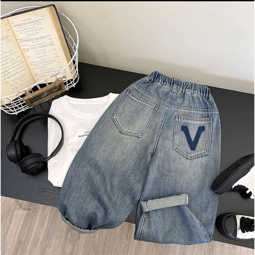 【简约百搭】男女童直筒牛仔裤百搭裤子2026春新款儿童宽松洋气