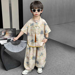 男童国风汉服套装夏装儿童新中式小少爷礼服2026六一表演服唐装