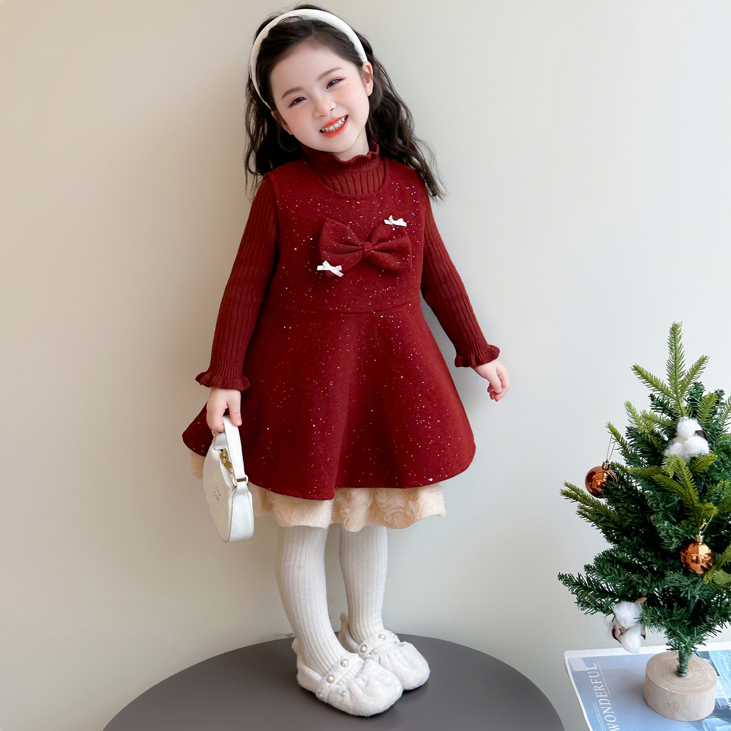 女童连衣裙套装冬装2025新款洋气儿童公主裙女宝宝加绒背心裙冬季