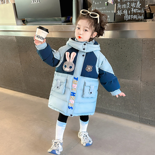 女童棉服2026新款冬装儿童洋气时髦中长款加厚外套冬季小女孩棉袄