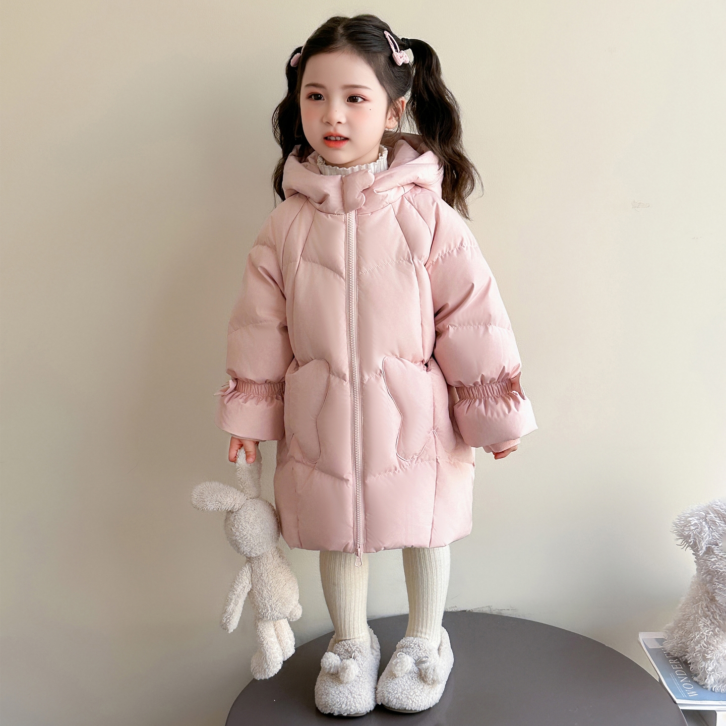 女童羽绒服冬季2025新款洋气女宝宝白鸭绒外套冬装儿童保暖羽绒衣