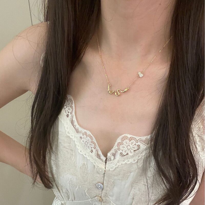 设计师S925纯银福禄灵蛇项链小众锁骨链毛衣链气质颈链女属蛇