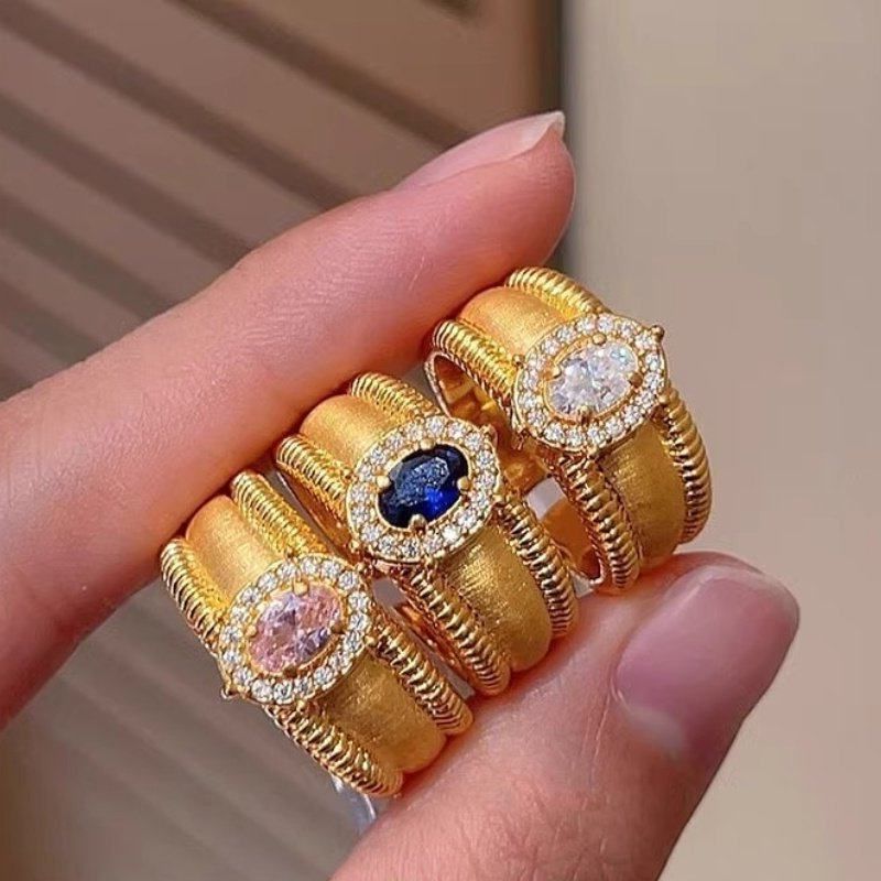 vintage钻可开口S925女款宽版闪