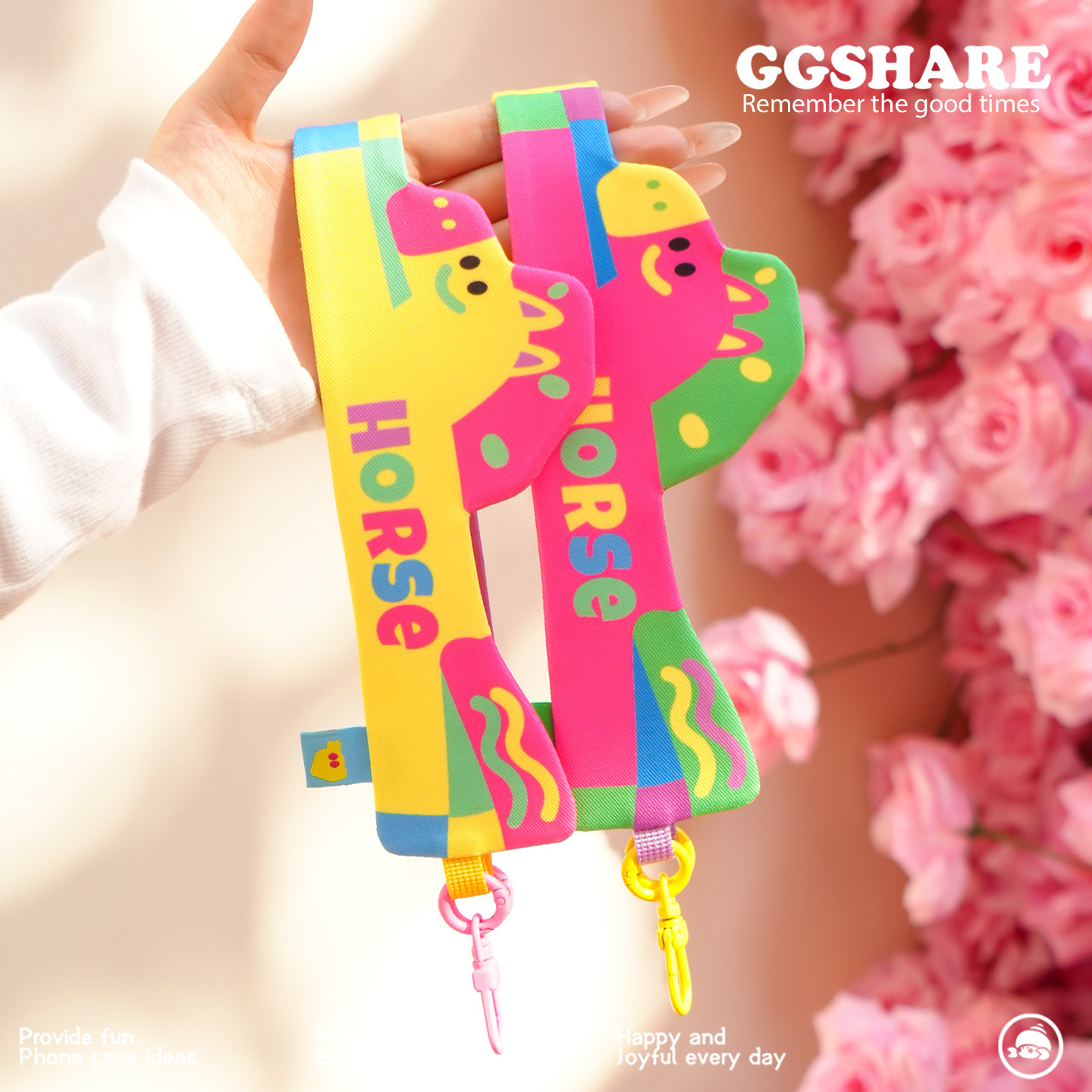 寄居蟹原创设计小马手机挂绳短款防丢手机绳卡通趣味精致手机挂链