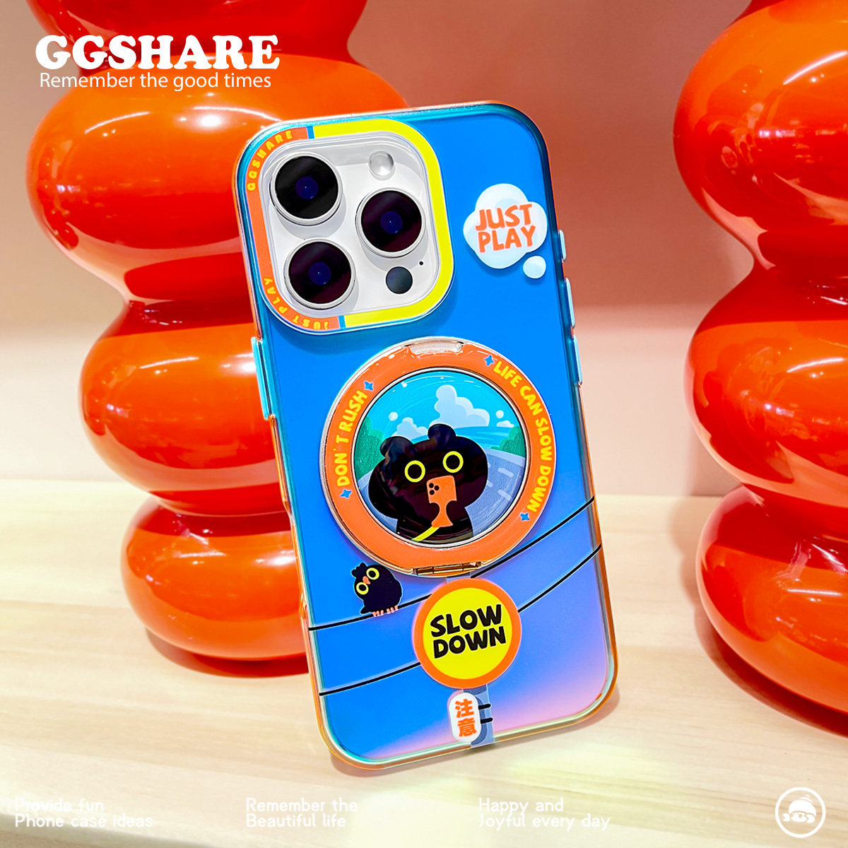 寄居蟹原创旅行猫咪支点壳适用苹果16手机壳iPhone15Pro