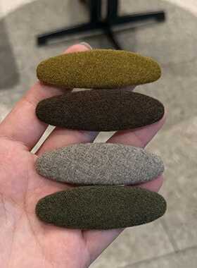 韩系新款羊绒混纺椭圆发夹刘海夹碎发边夹气质百搭高级感侧边夹子