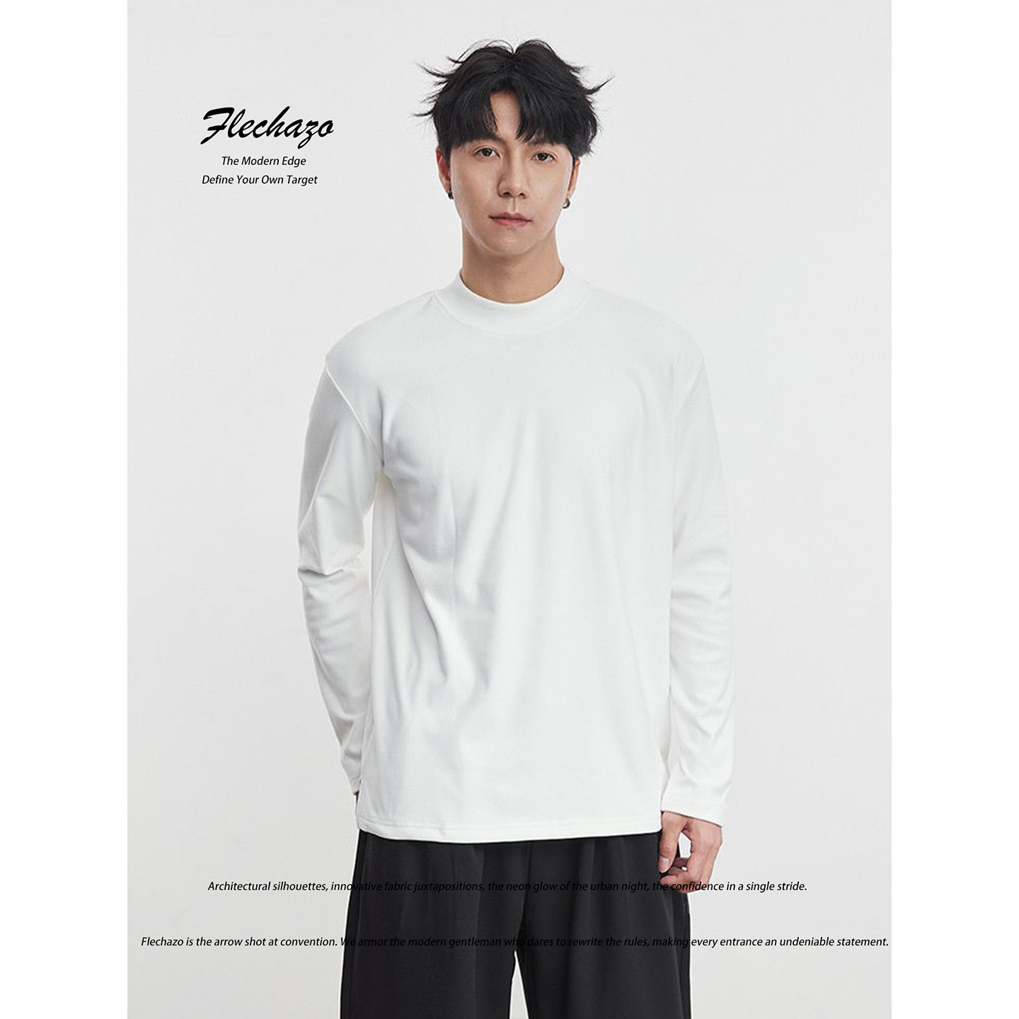 简约儒雅风德绒长袖T恤男士2026新款基础款纯色半高领套头打底衫,男装,T恤,淘宝优惠券,粉丝福利购,淘宝优惠卷