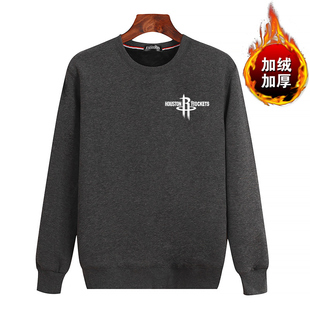 新款纯棉男士加绒加厚套头卫衣男 特大码宽松中老年父亲保暖上衣