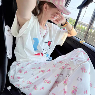 韩国open 裤 yy联名降落伞兵裤 休闲工装 女 宽松碎花长裤 Jennie同款