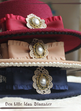 【idas】-秋之十四行-lolita手作 cla优雅蝴蝶结宝石可调节呢礼帽