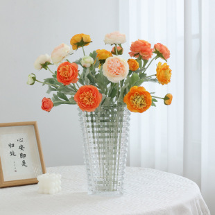 3头梦柏露莲仿真花高端洋牡丹家居装饰花摆件婚礼堂花艺拍摄道具