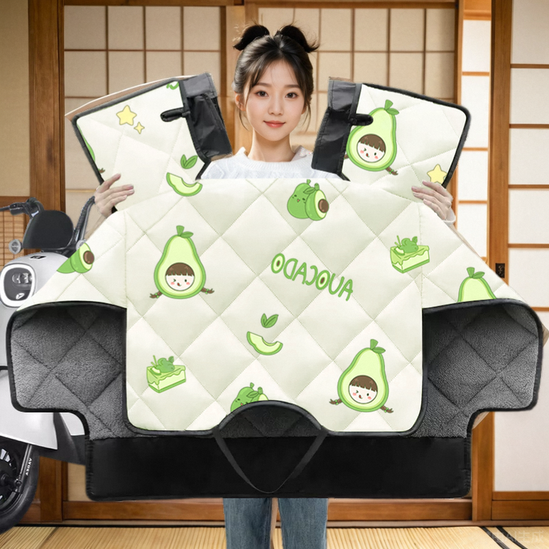 小刀抹茶电动车冬季挡风被加绒