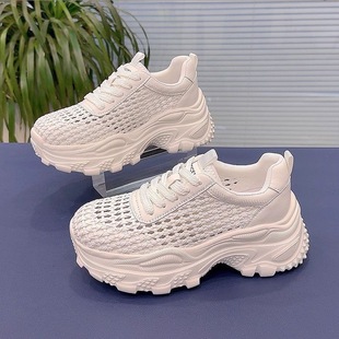 新款 网面透气女鞋 韩版 女学生运动跑步休闲鞋 老爹鞋 2025年夏季