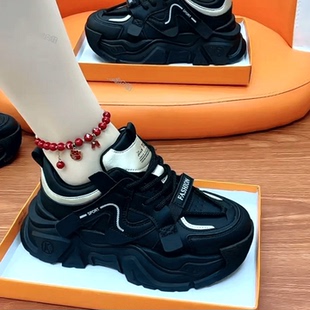 女鞋 百搭松糕底加绒保暖鞋 厚底增高老爹鞋 时尚 女款 2025年秋冬新款