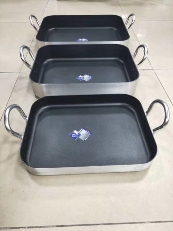 易厨乐40*30cm长方形不粘锅 双耳加厚平底煎鱼专用盘大号烤火鸡盘