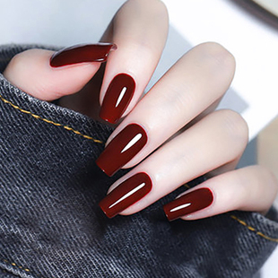 车厘子酒红色系无味指甲油持久防水不可剥显白快干黑色免烤孕妇