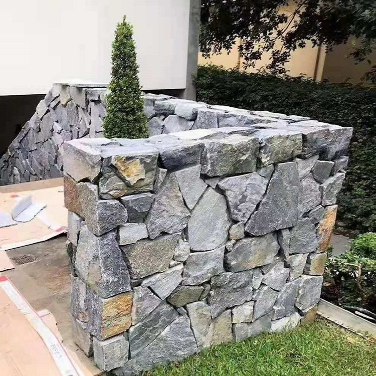 别墅文化石园林羊肠小路电视墙天然青石板蓝石英