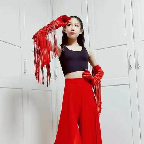 跳舞蹈coquette朋克风长流苏手套