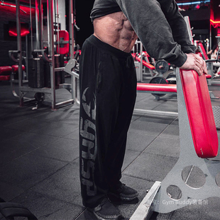 男健身宽松胖子大码 直筒长裤 运动裤 卫裤 子 美式 深蹲撸铁壮汉裤 经典