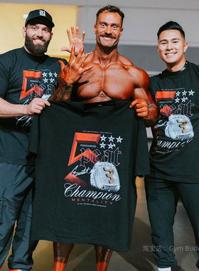 新款克里斯健身T恤运动纯棉半袖显大CBUM五分袖美式训练C宝短袖男