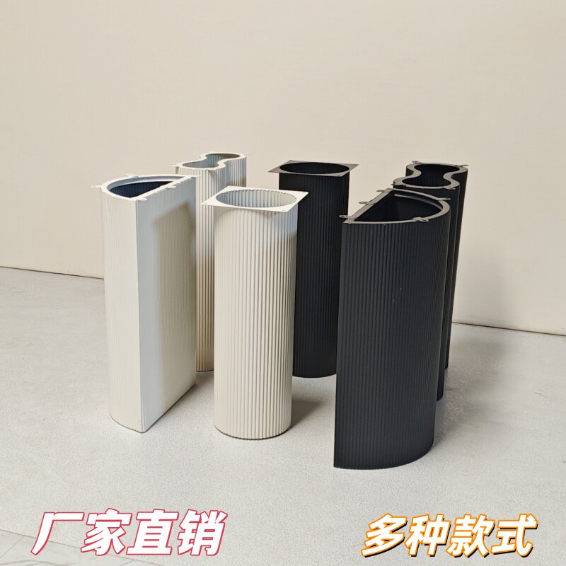 铁艺桌腿支架餐台吧台金属支柱罗马柱奶油风波纹形支架椭圆形桌腿