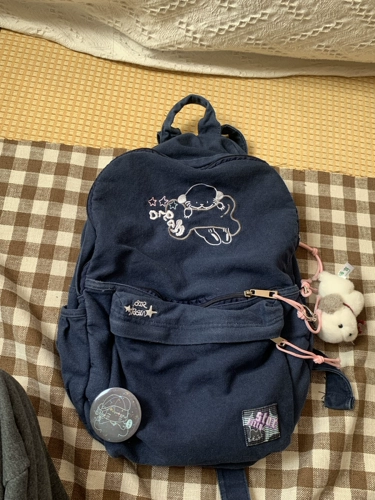 Вместительный и большой милый оригинальный дизайнерский рюкзак, с вышивкой